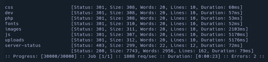 Fuzzing directorios | center
